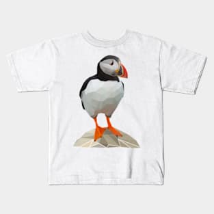 Puffin Bird Lowpoly Art Kids T-Shirt